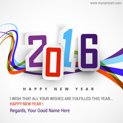 Place You Custom Text On Happy New Year Greeting Card
