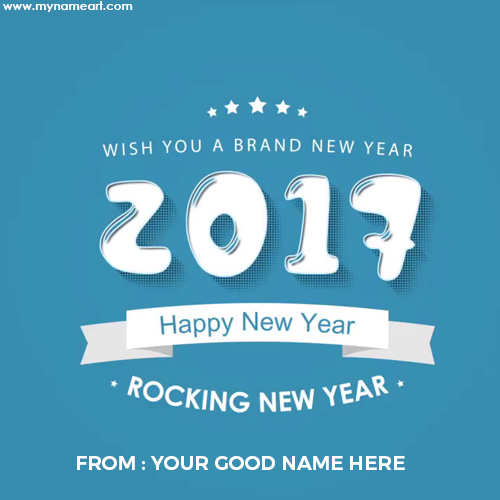 Name Write On Happy New Year Message With 2017 Text Pictures