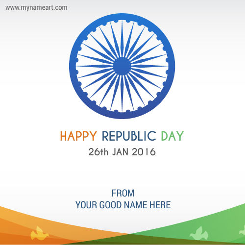 Happy Republic Day 26th Jan 2016 Image With Name