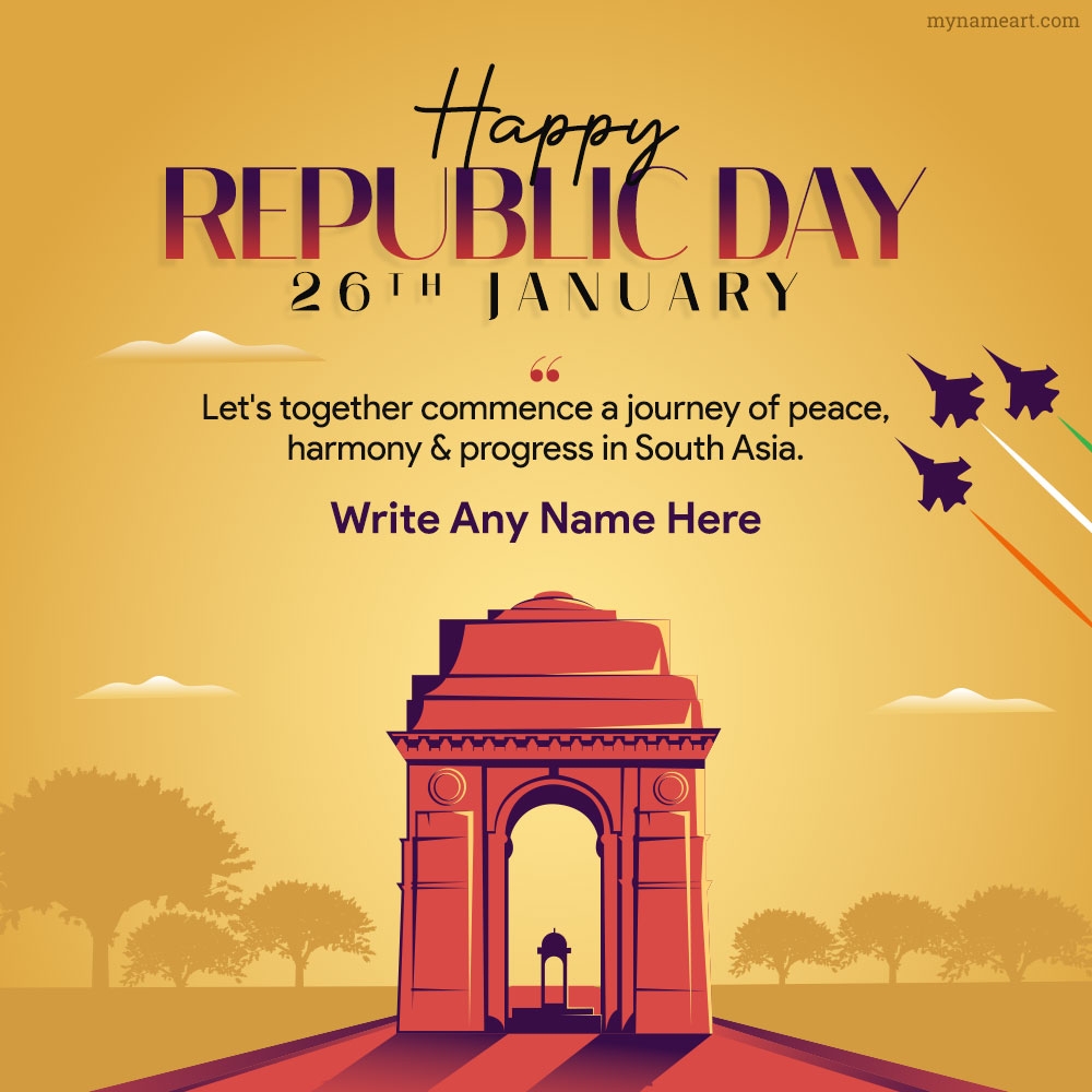 India Gate Image For 26th January Wishes With Name