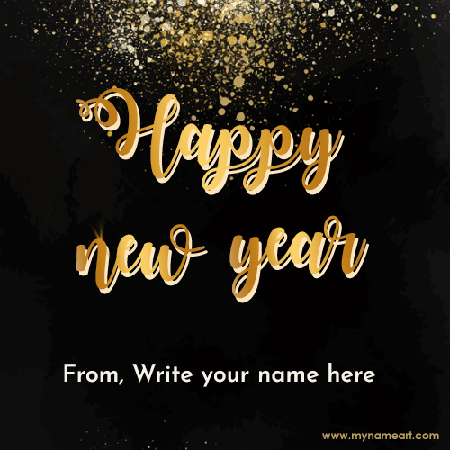 Write Name On New Year Wishes Message And Greetings Card