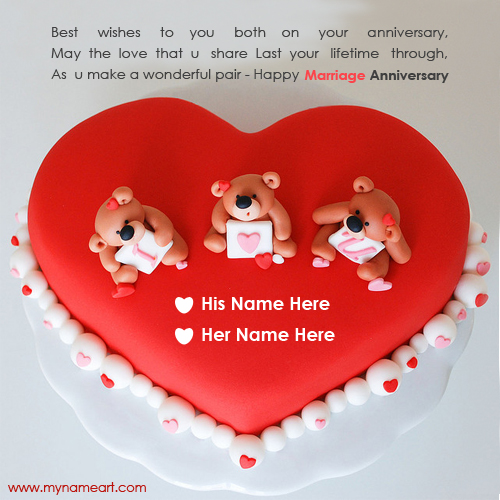 Happy Anniversary Cake With Quotes Name Pictures Card