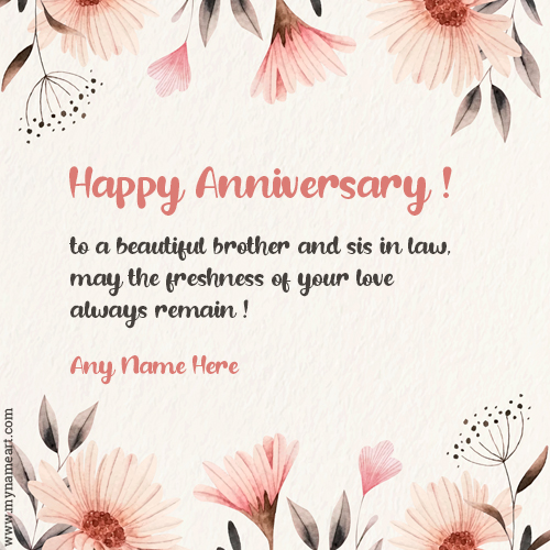 Anniversary Wishes To Brother And Sister In Law