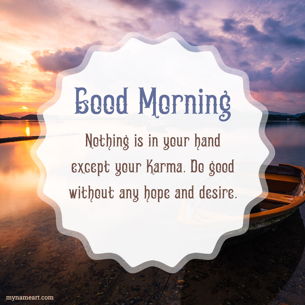 Beautiful Small Lake With Morning Hope Message