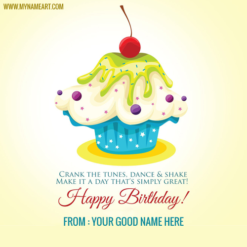 Make Online Brithday Cupcake Name Image