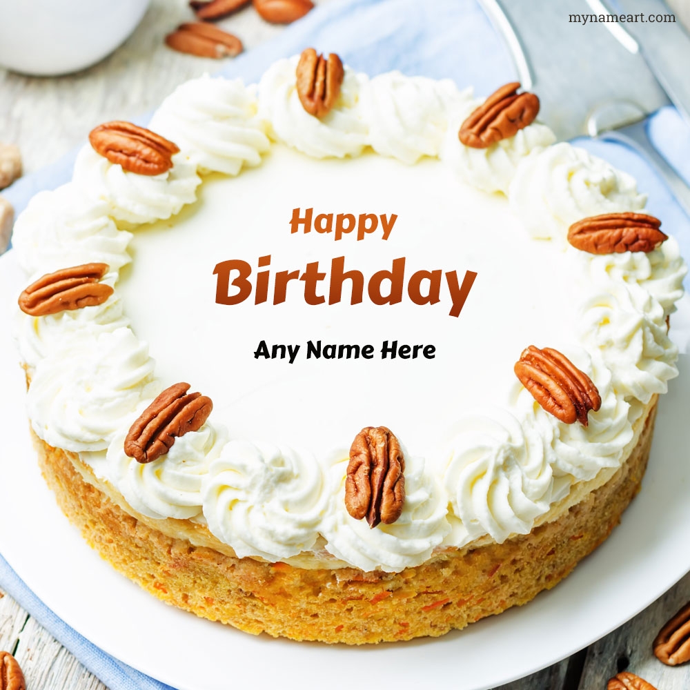 Carrot And Walnut Birthday Cake Name Edit