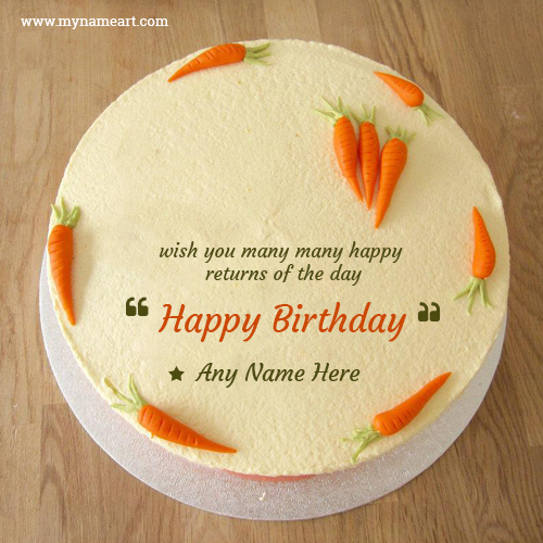 Carrot Birthday Wishes Cake With Name