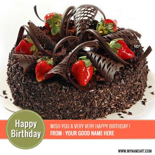 Wish You A Very Happy Birthday Chocolate Cake With Name