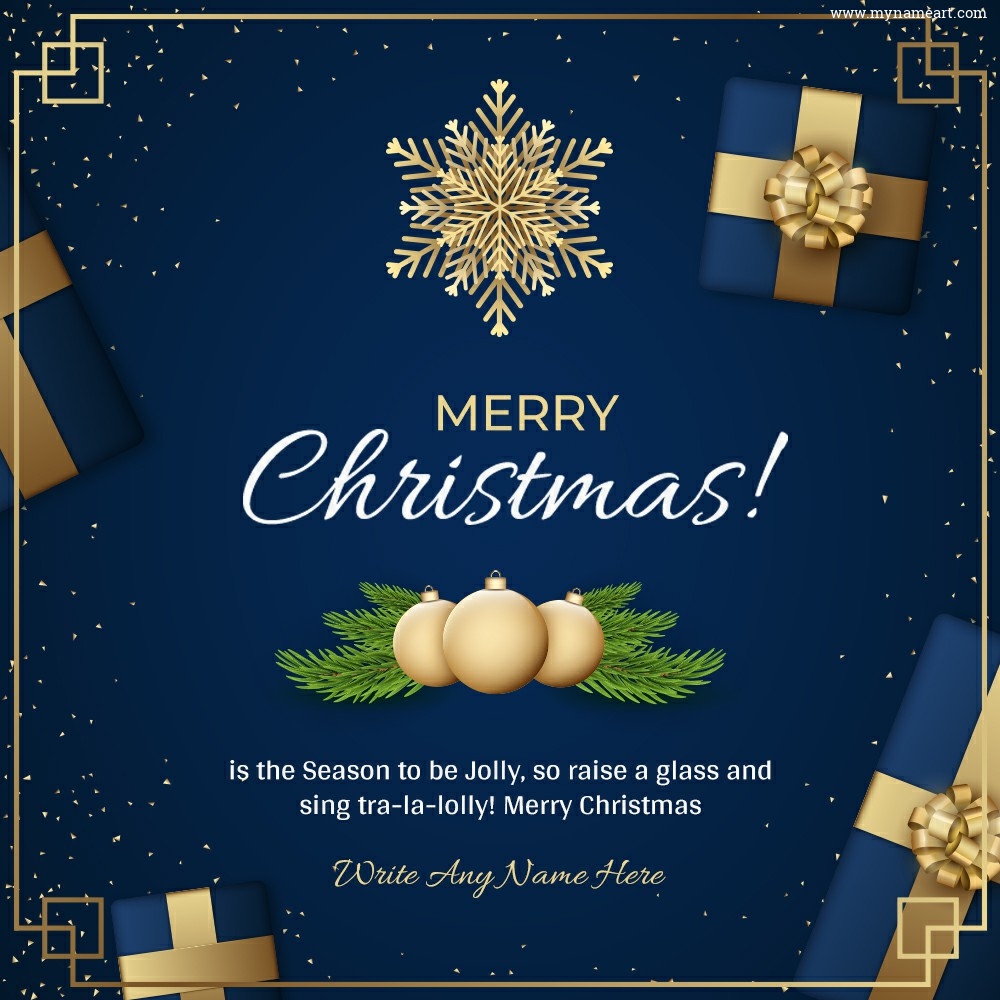 Best Christmas Card With Name For WhatsApp DP And Status