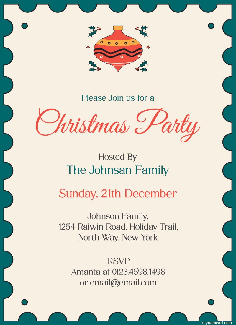 Christmas Holiday Party Invite Card Maker