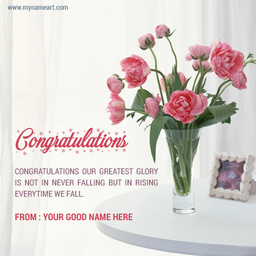 Congratulations Flower Bouquet Card With Dear Name