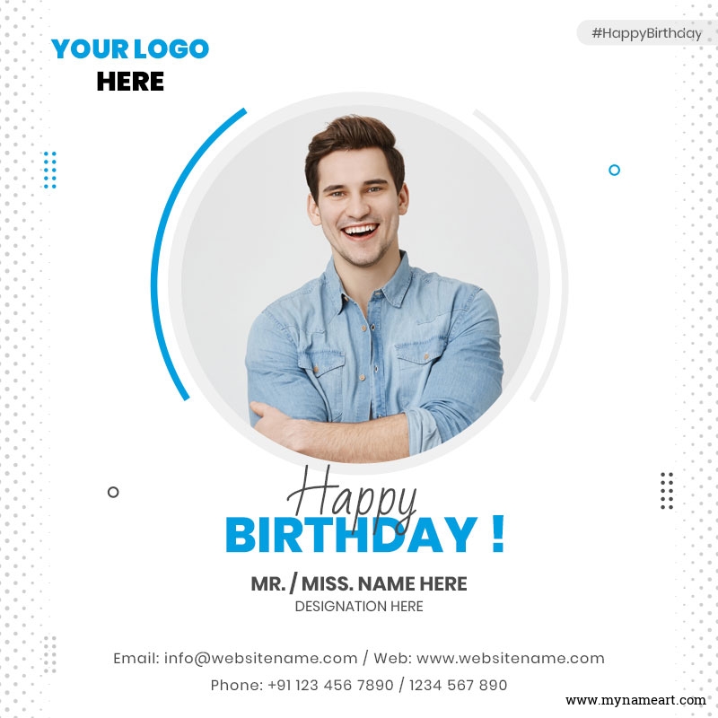 Happy Birthday Card With Photo For Corporate Relation