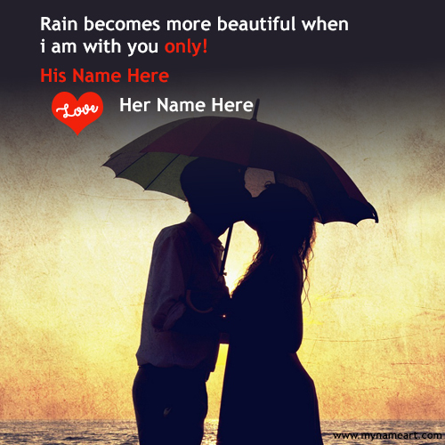 Write Couple Name In Rain Romantic Image Hd