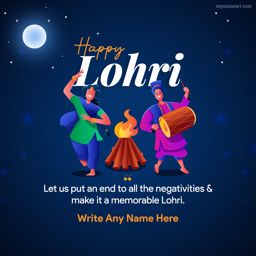 Make Custom Lohri Card Online With Own Name