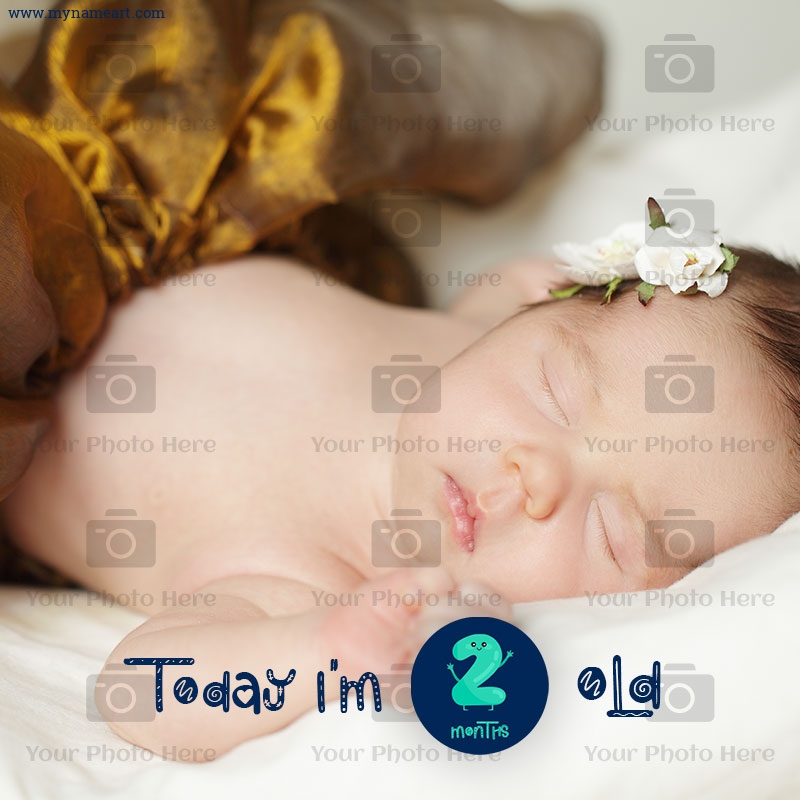2 Months Milestone Sticker With Custom Baby Photo