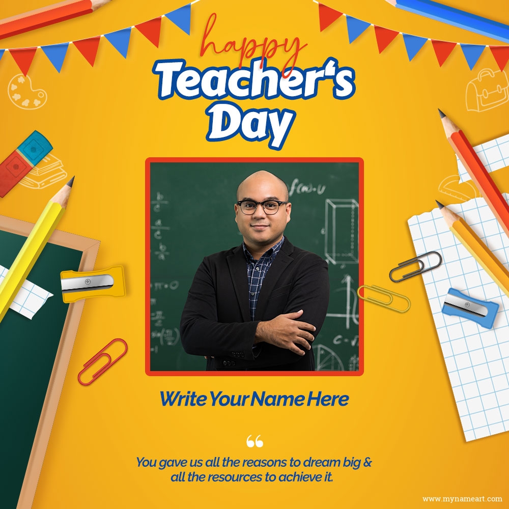 Customized Happy Teacher's Day Greetings Card with photo