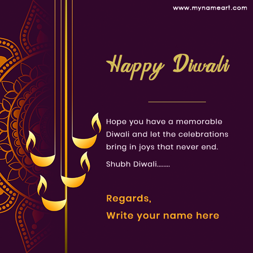 Free Diwali Greetings Card With Name