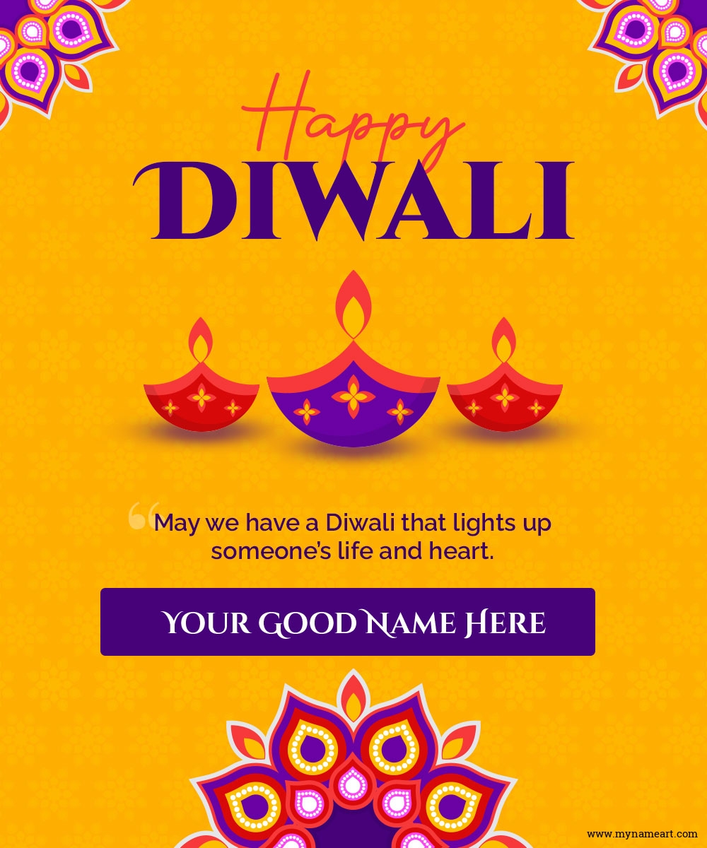 Happy Diwali 2023 ECard Image With Name