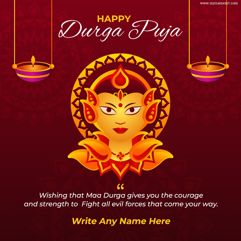 Navratri Durga Puja Celebrations Card Wishes, Quotes