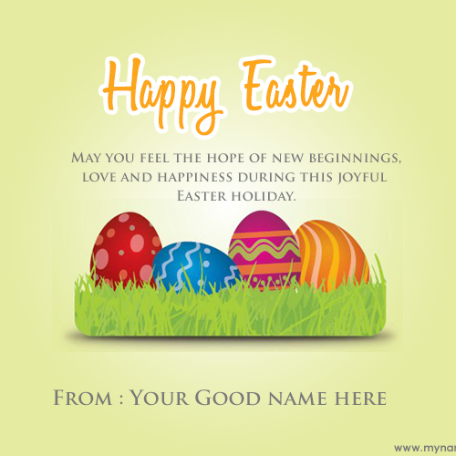 Write Name On Joy Of Easter Quotes Ecard Free Download