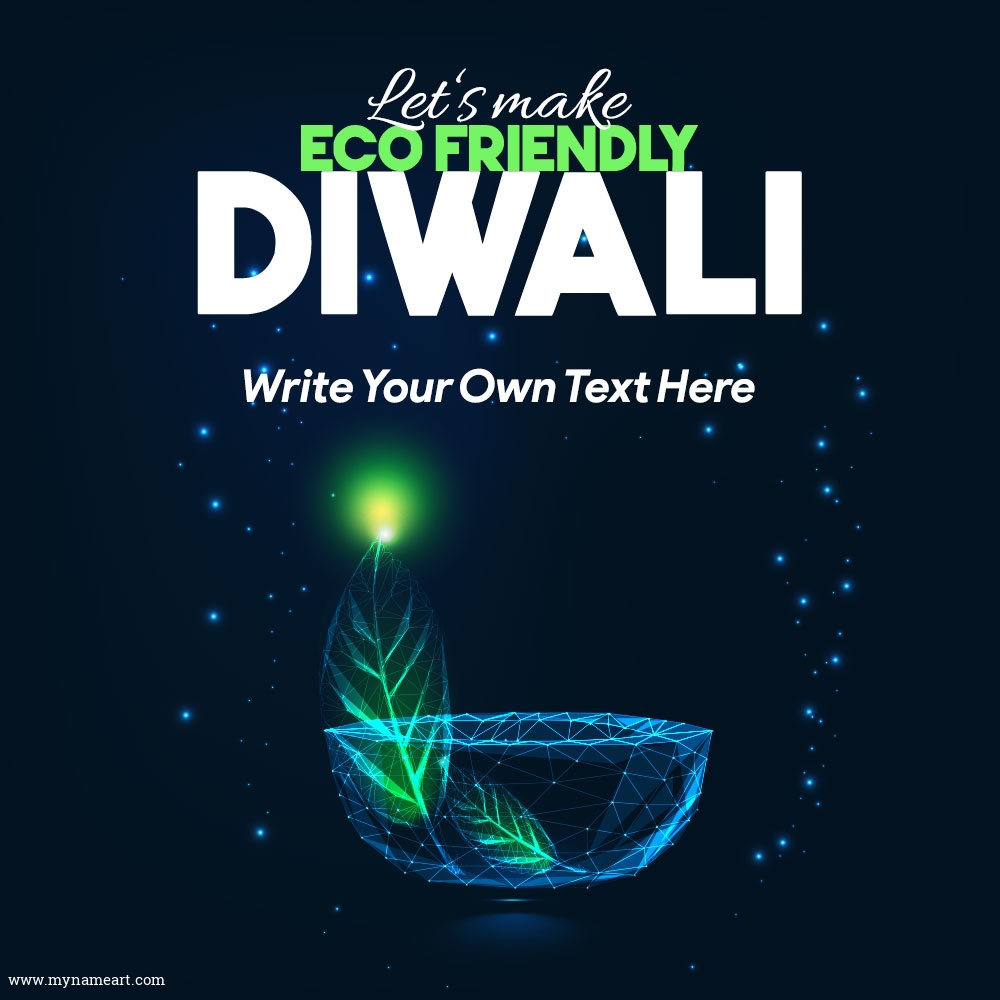Transparent Diwali Diya With Leaves Eco-friendly Diwali Cards
