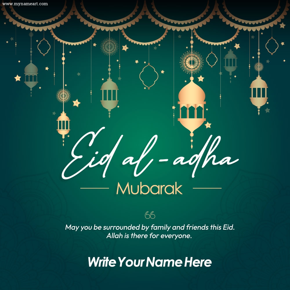 Designer Garlands and Lanterns happy Eid Al Adha wishes