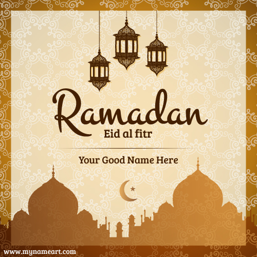 Write Name On Eid Al Fitr 2021 Ecard Pictures