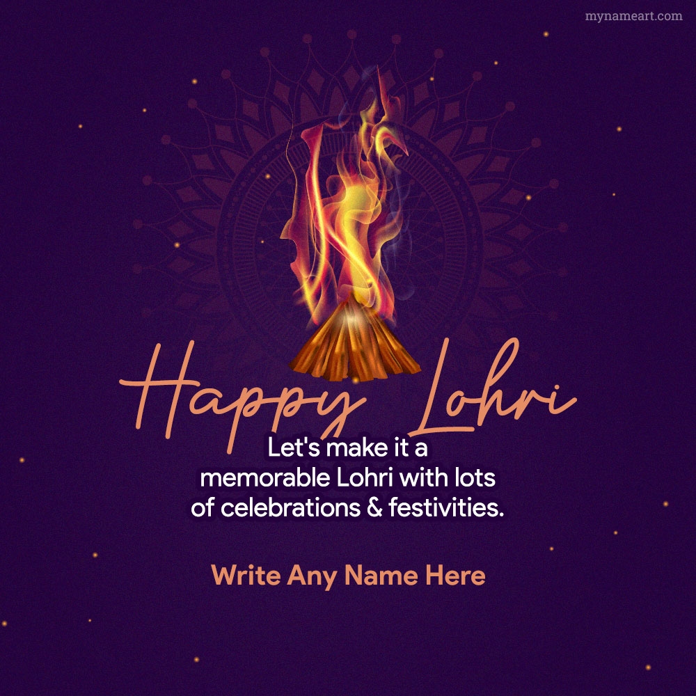 Customize Happy Lohri Card with Beautiful Images & Quotes