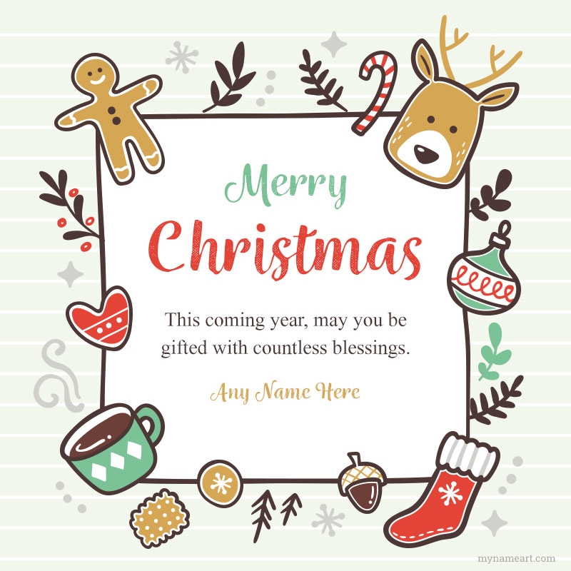 Sign Of Christmas With Merry Christmas Lettering Card