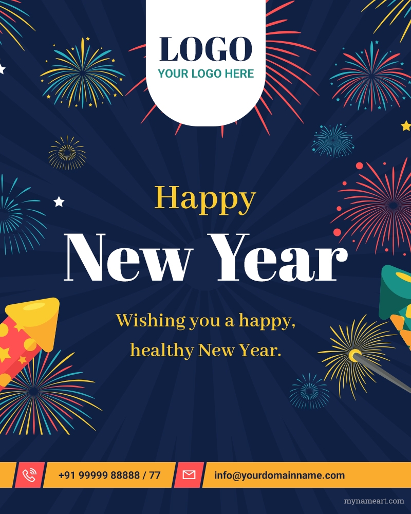 Modify New Year Card To Add Logo Phone And Email