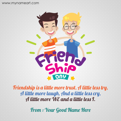 Write Name On Friendship Day Card For Girl Best Friend Wishes