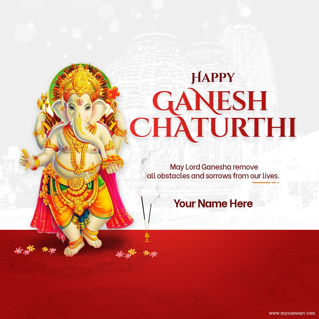 Create ganesh chaturthi wishes greeting cards images