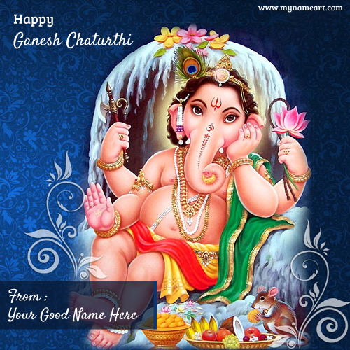Write Your Name On Ganesha Poster Pics Online