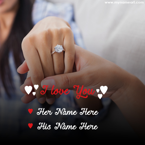 Love Couple Name In Girl Hand With Engagement Ring Pictures