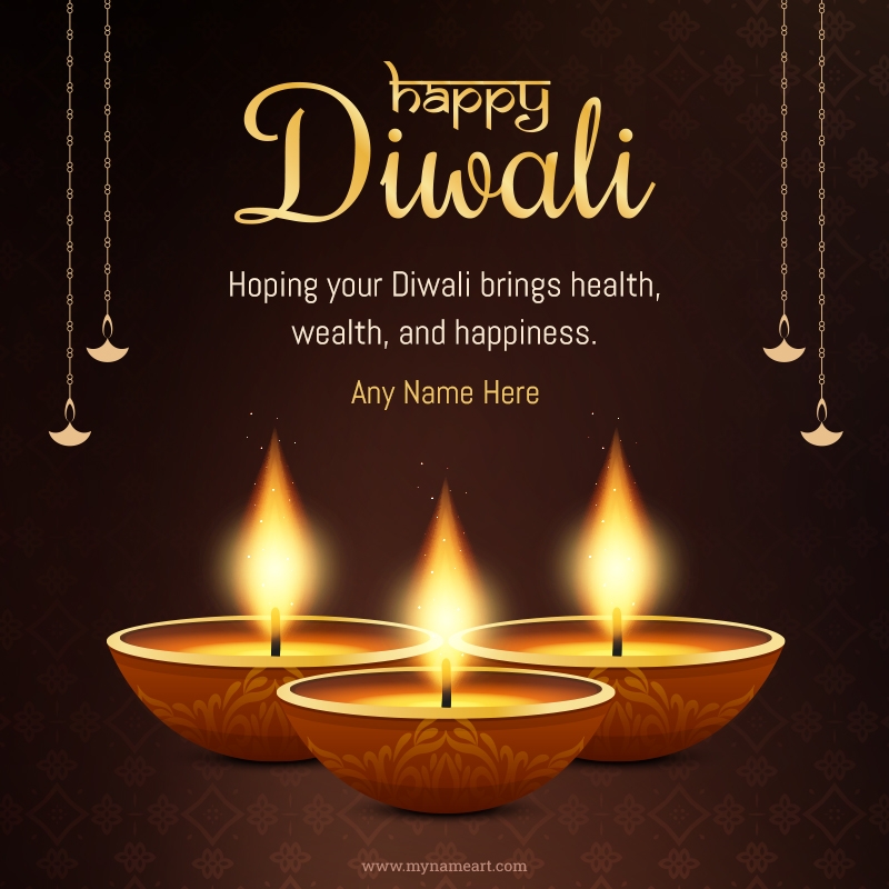 Golden Sparkle Happy Diwali Wonderful Quotes Card