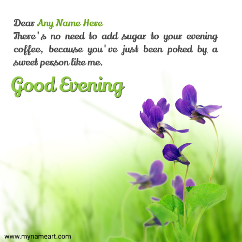 Purple Flower Quotes Image Edit With Name For Good Evening