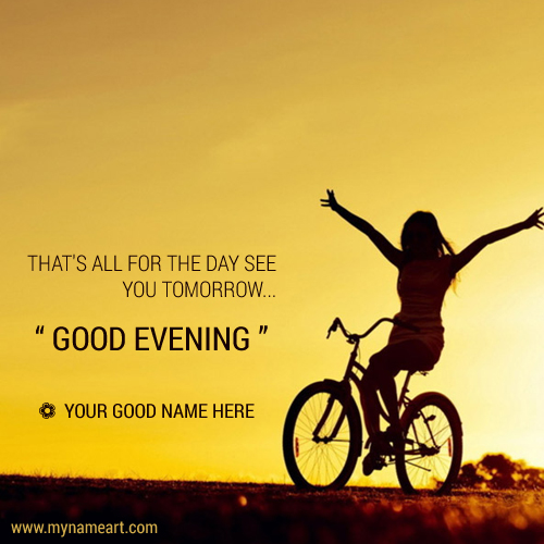 Good Evening English Quotes Image With Name