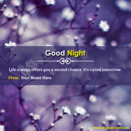 Create Good Night With Tomorrow Wishes Quotes Image