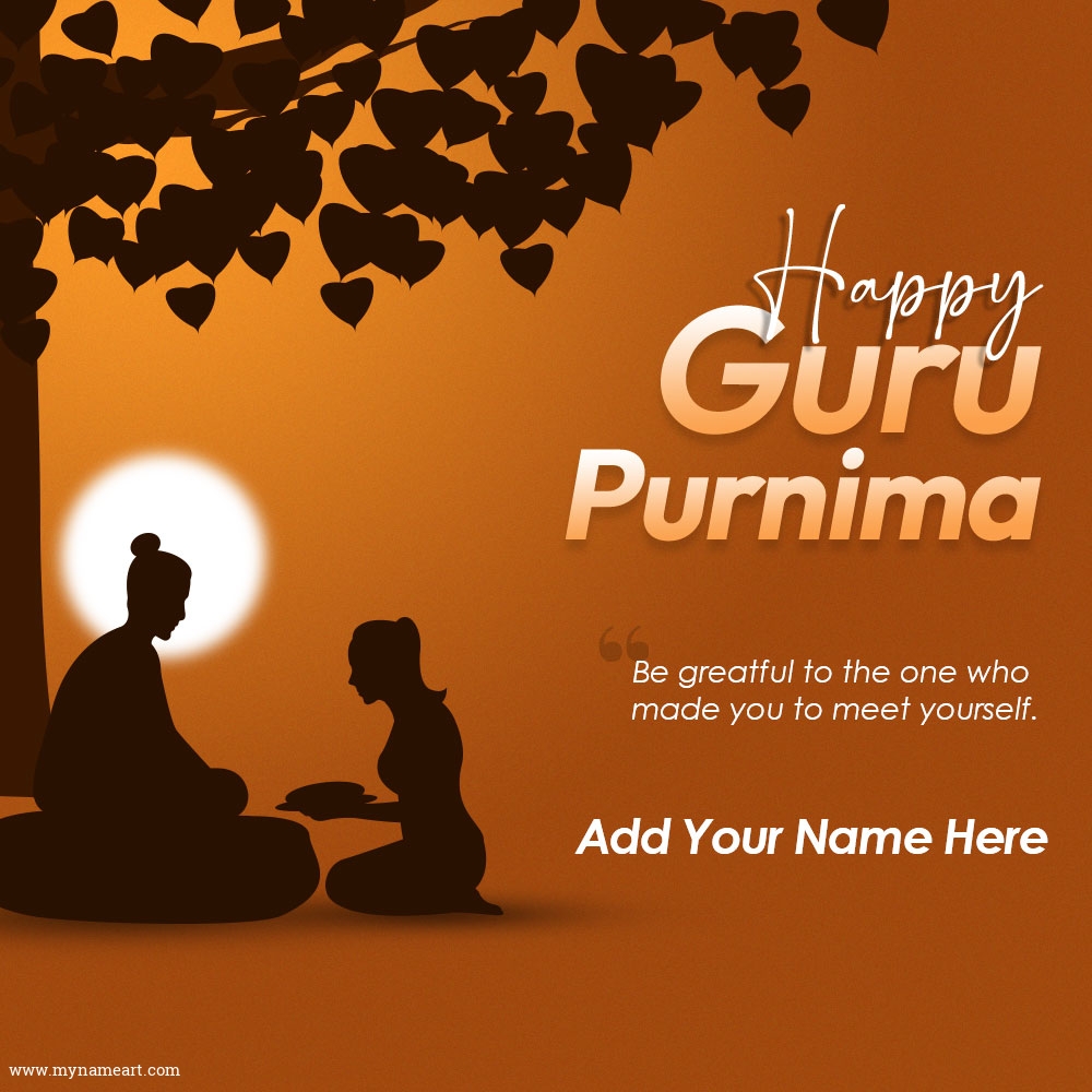 Guru teaches Sisya under the tree image Happy Guru Purnima