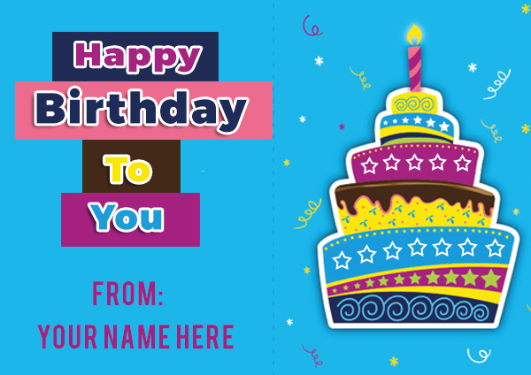 Happy Birthday Wishes Greeting Card With My Own Name