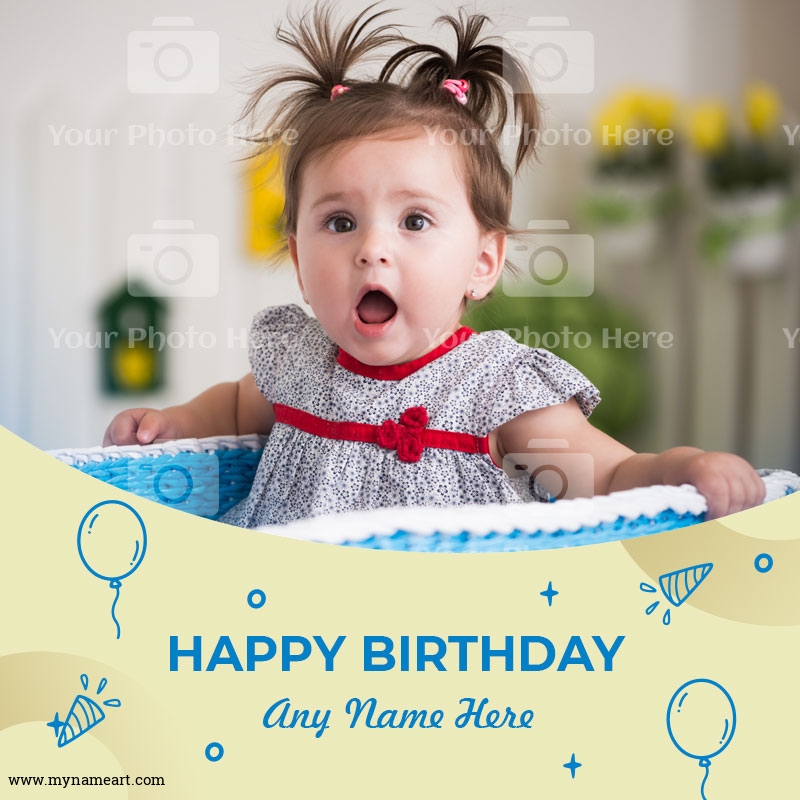 Happy Birthday Greeting Card With Photo & Name