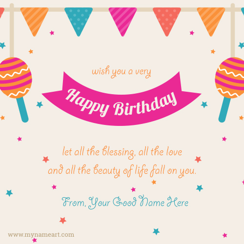 Wish You A Very Happy Birthday Greetings Card With Name Edit
