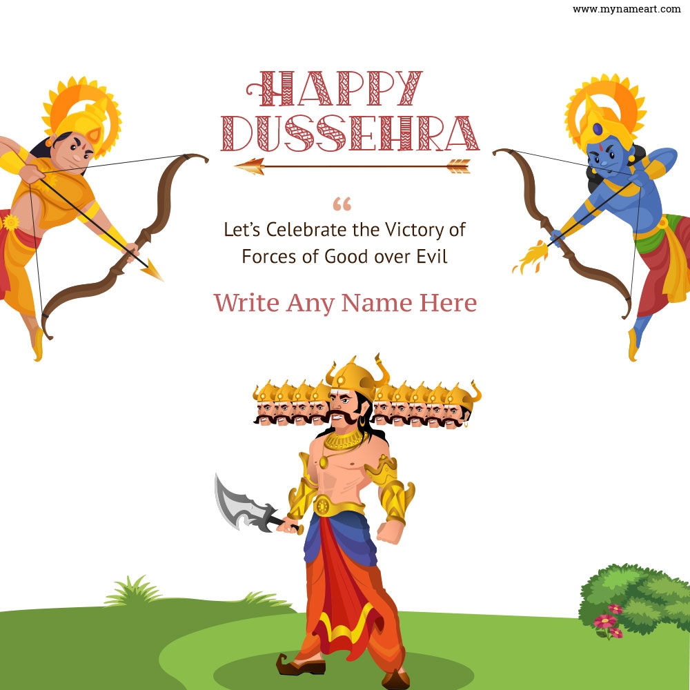 Lord Rama Kill Ravan Image Beautiful Dussehra Greetings Cards