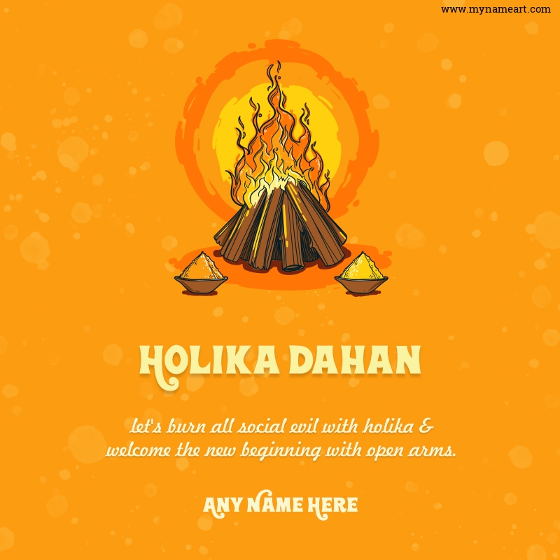 Holika Dahan Wishes With Name Image