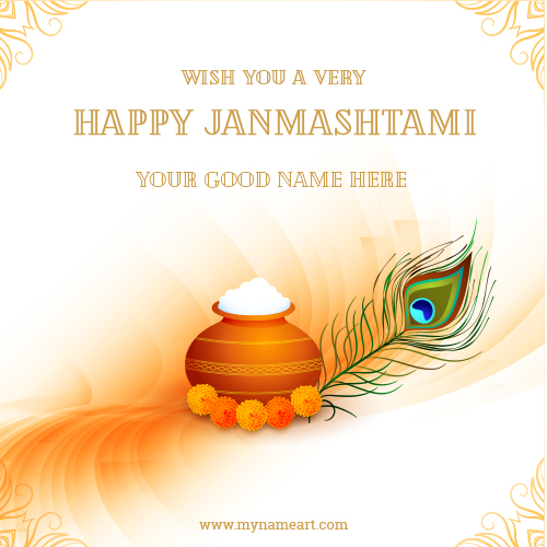 Latest Krishna Janmashtami Wishes Greeting Card