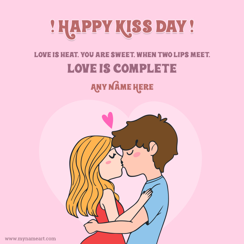 Happy Kiss Day Image With Name Edit 2023