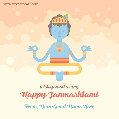 Wish You All A Very Happy Janmashtami Image With Name