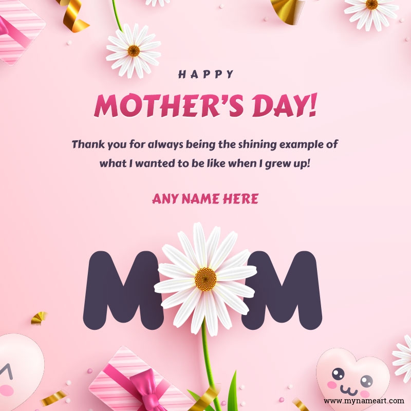 Mom Floral Lettering Mother's Day Card With Name