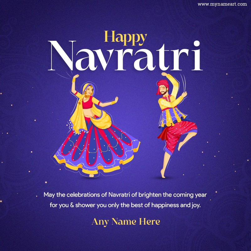 Happy Navratri Greeting Card Editable