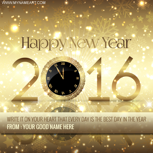 Write Your Name On Golden Happy New Year Background Pictures